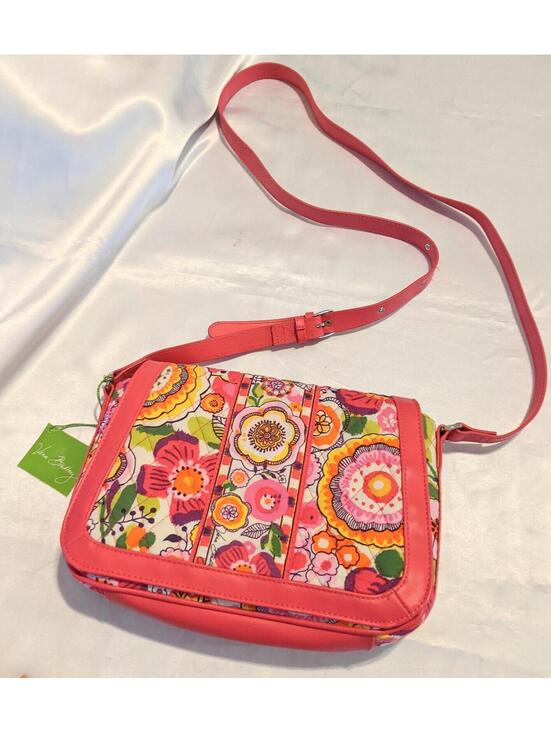 Vera Bradley Handbags - Vera Bradley Clementine Crosstown Crossbody Bag Pink Floral Shoulder Bag NWT